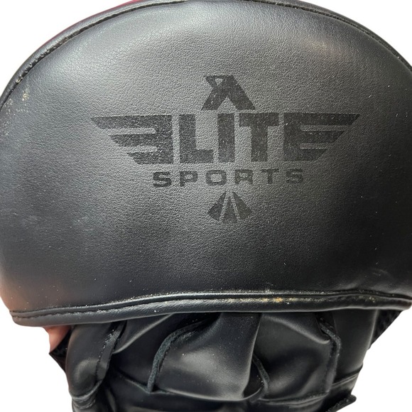 Elite Sports Boxing MMA Muay Thai Training Punch Mitts Focus Pads Black - Picture 4 of 4